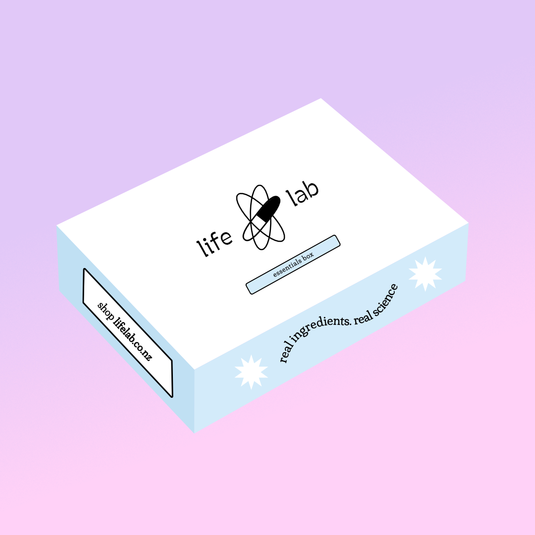 Blue and white mailer box for supplement products